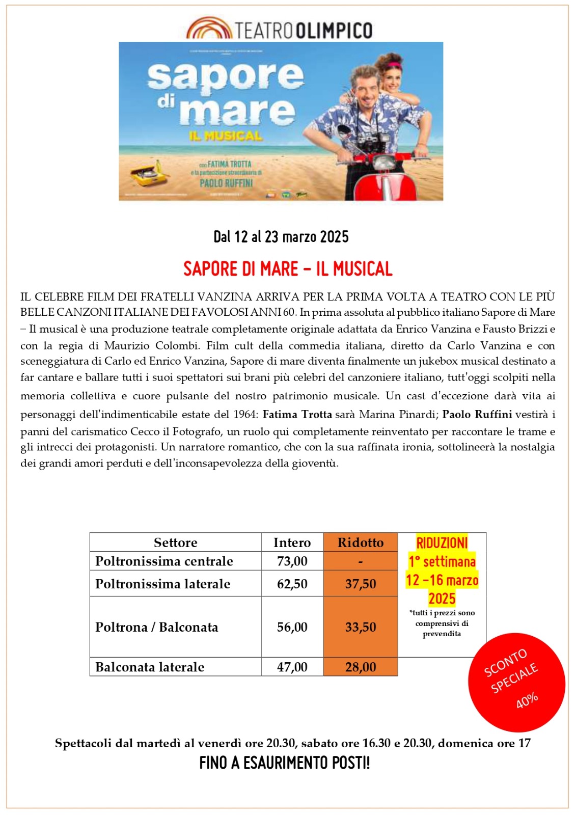 Sapore di Mare - il Musical -12-23 Marzo 2025